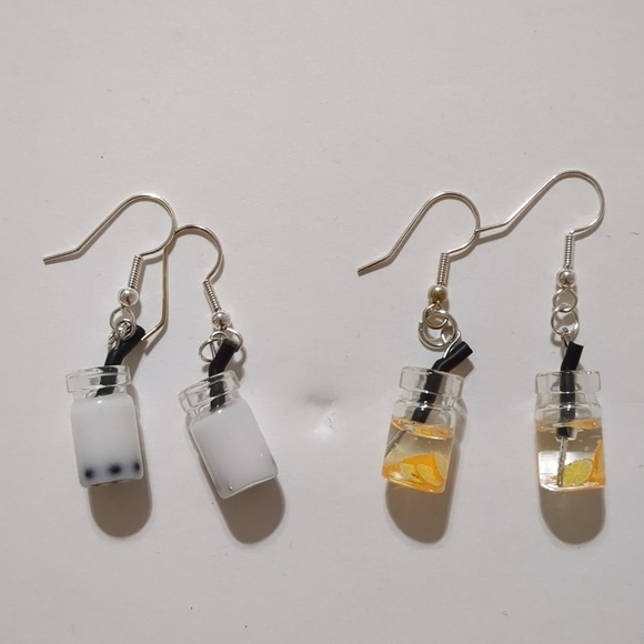 Handmade Jewelry - Boba Fruit Tea Drop Earrings 2 lot
